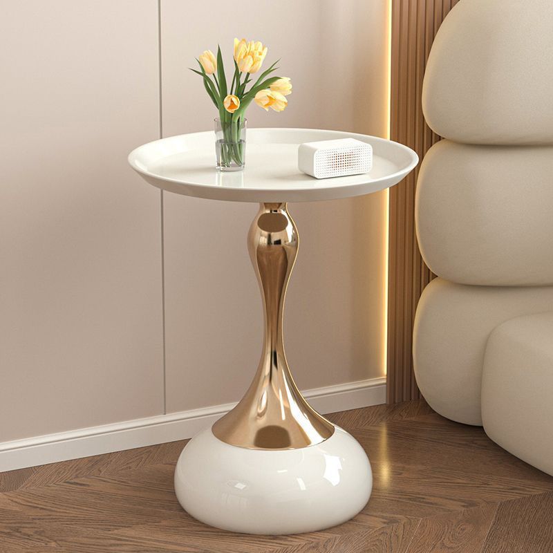 Compact Round Sofa Side Table