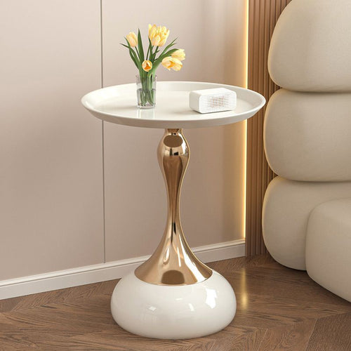 Compact Round Sofa Side Table