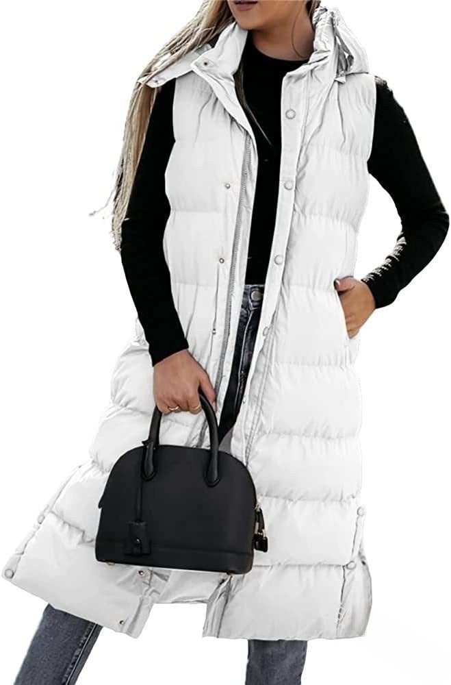 Women's Longline Hooded Padded Vest