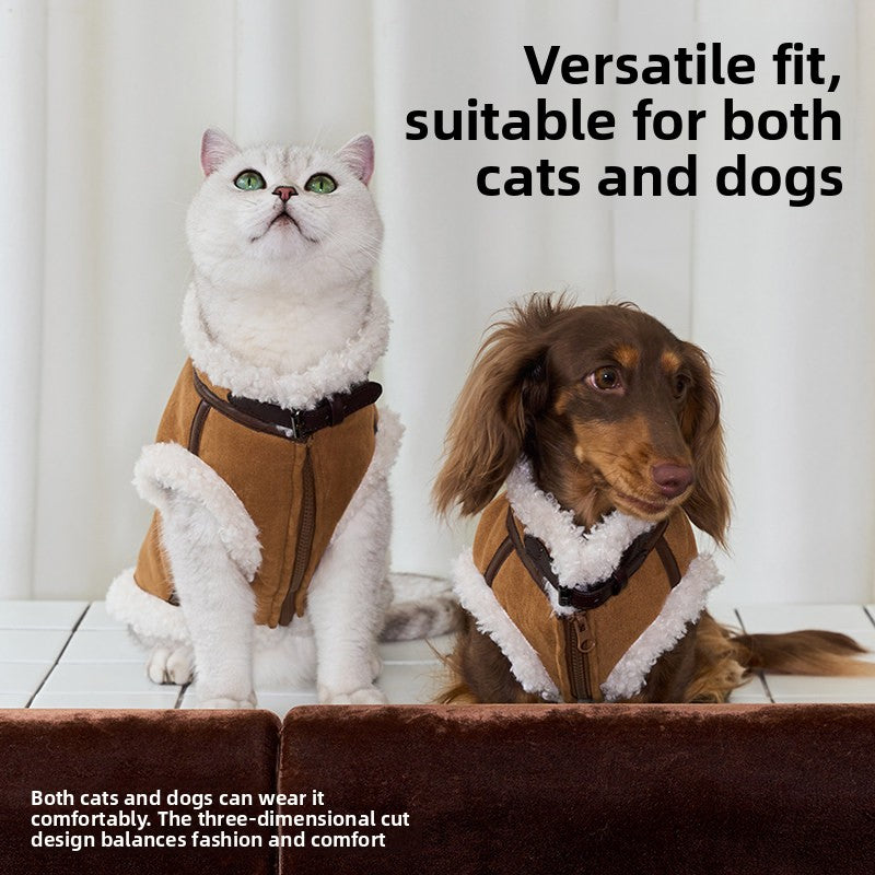Plush-Lined Winter Dog Vest
