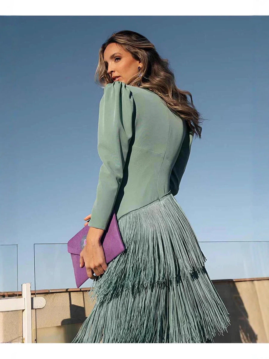 Elegant Tassel Maxi Evening Dress - product image 5