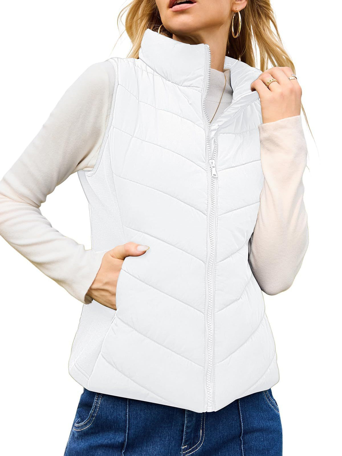 Women's Quilted Zip-Front Vest