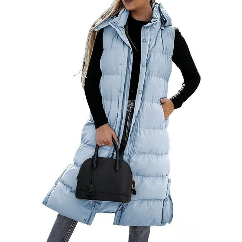 Women's Longline Hooded Padded Vest