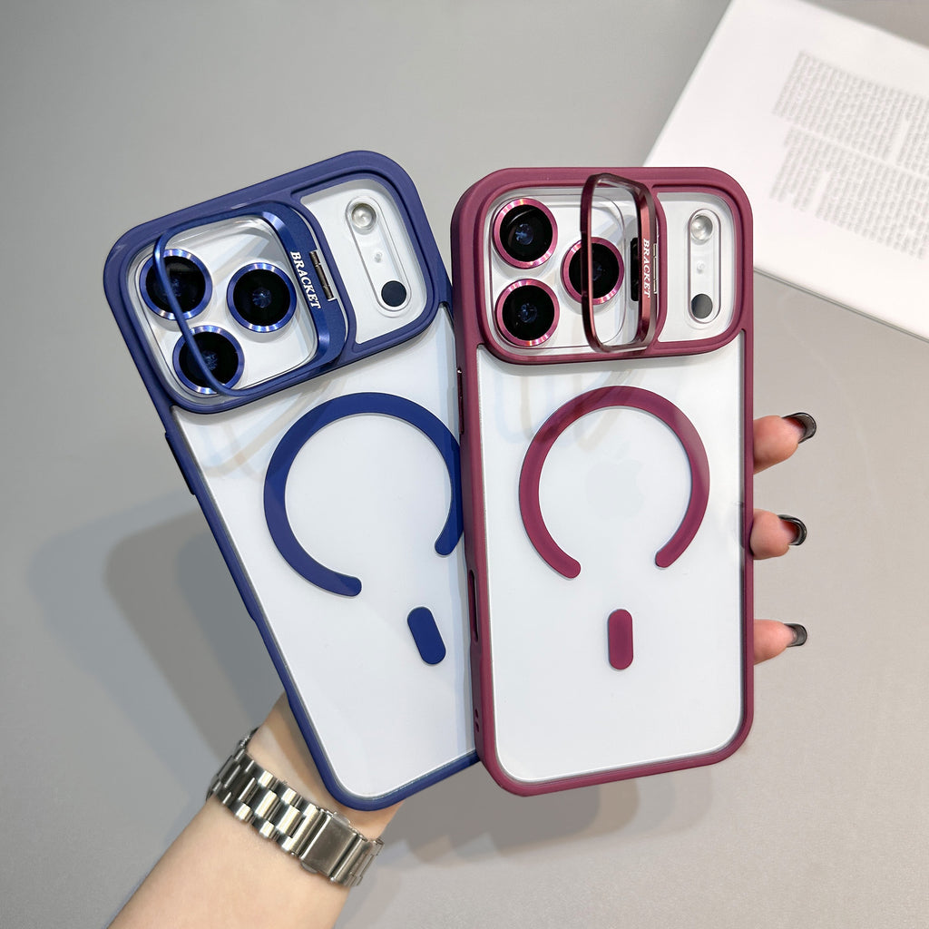 Magnetic Transparent Phone Case with Lens Holder