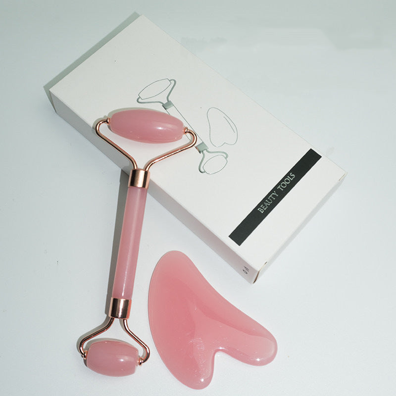 Crystal-Style Facial Roller & Gua Sha Set