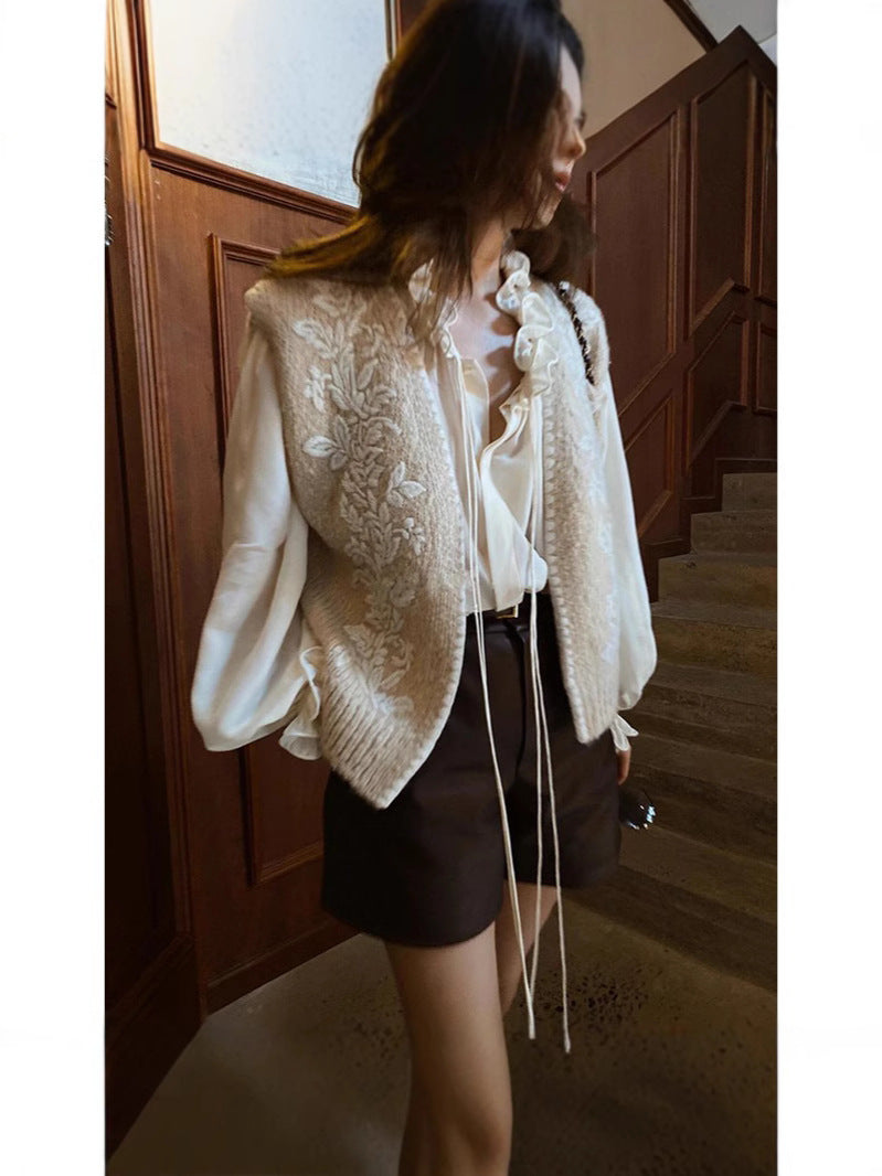 Embroidered Vest & Ruffle Shirt — Set or Separates
