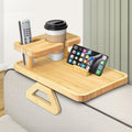 Double Layer Sofa Armrest Tray with Cup Holder