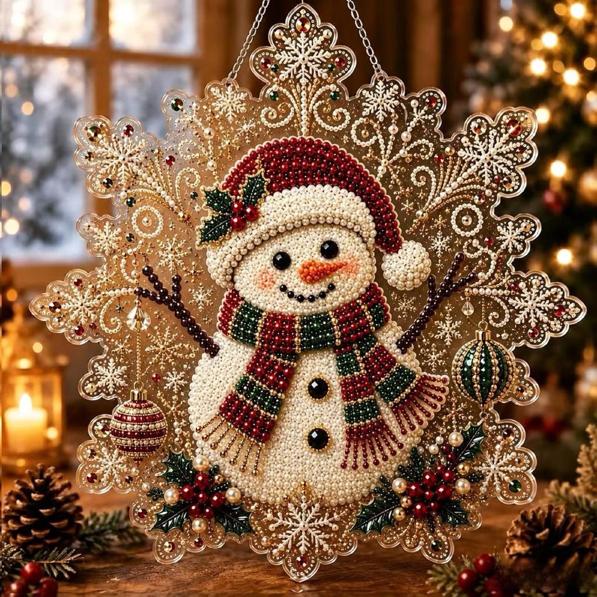 Ornament de Crăciun cu pictură cu diamante 5D