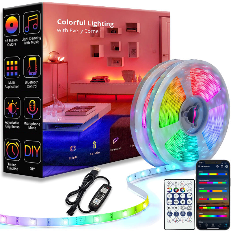 Bandă LED RGB cu Bluetooth și telecomandă