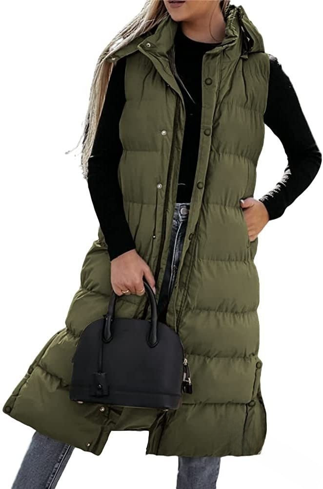 Women's Longline Hooded Padded Vest