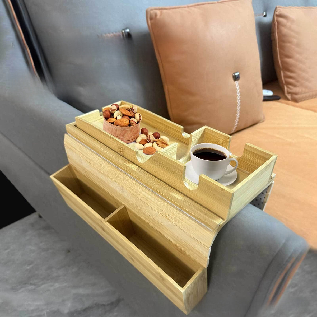 Foldable Bamboo Sofa Armrest Tray