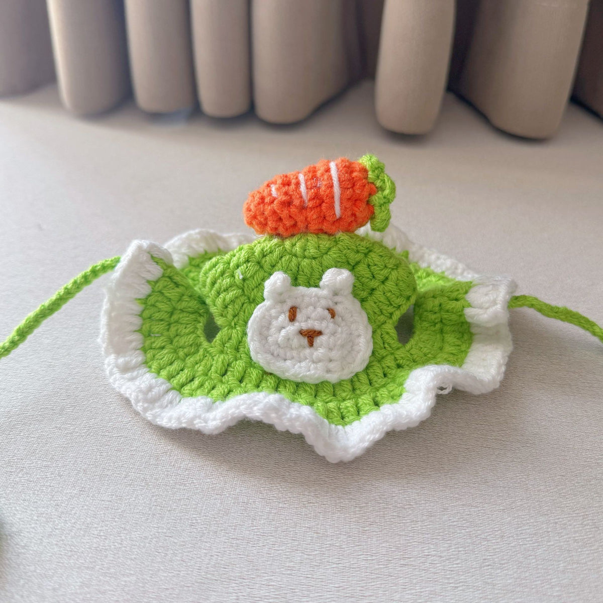 Crochet Pet Hat & Collar Costume Set - image 84