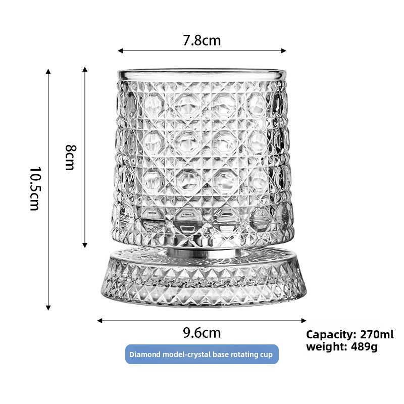 Rotating Crystal Whiskey Glass