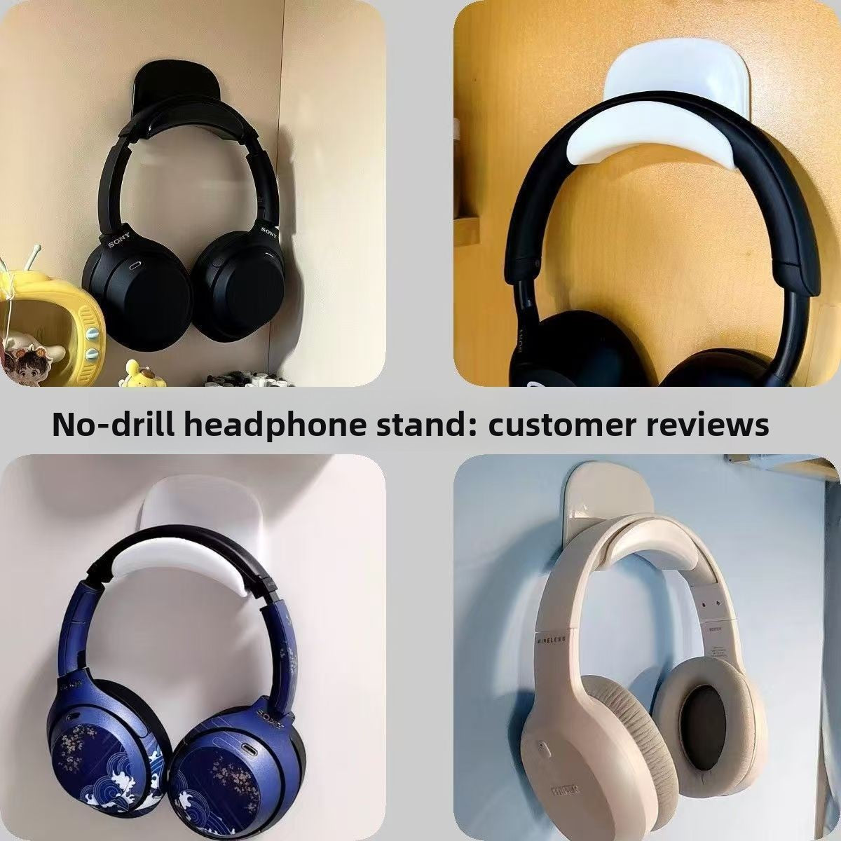 Multipurpose Headphone Holder with Adhesive Mount