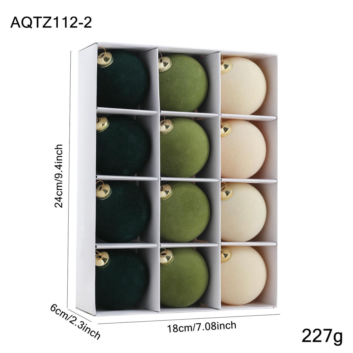 Flocked Christmas Ball Ornaments