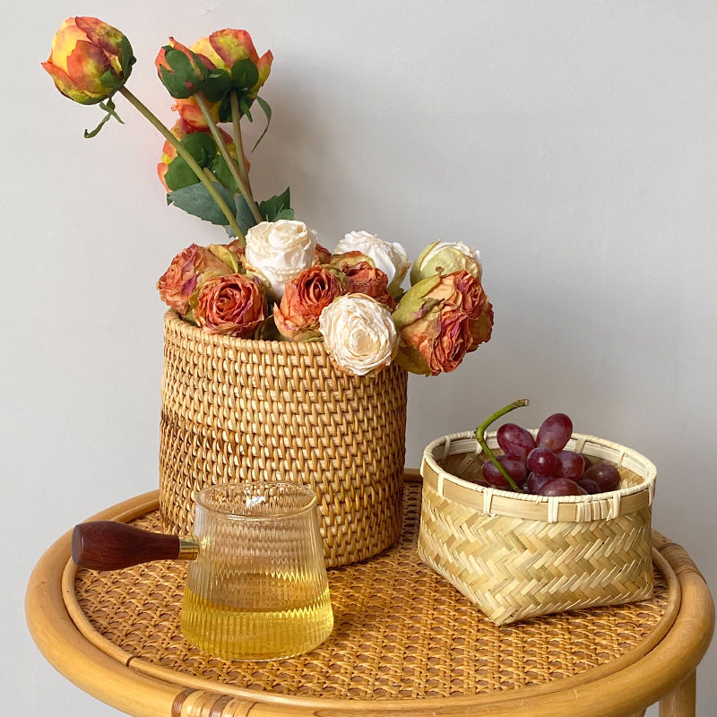 Handwoven Rattan Storage Basket