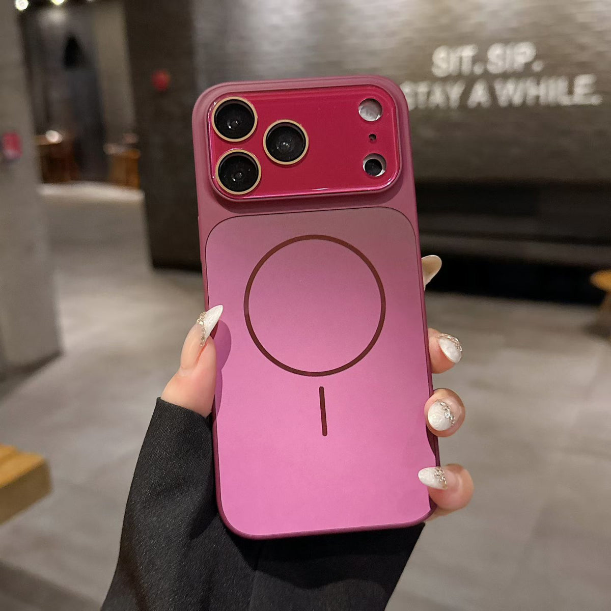 Flowing Light Magnetic Phone Case with Large Window Design