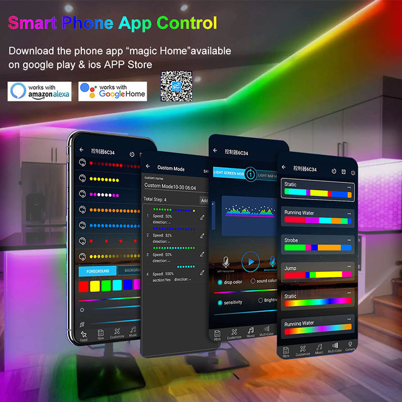 Bluetooth RGB LED Strip Lights with Remote