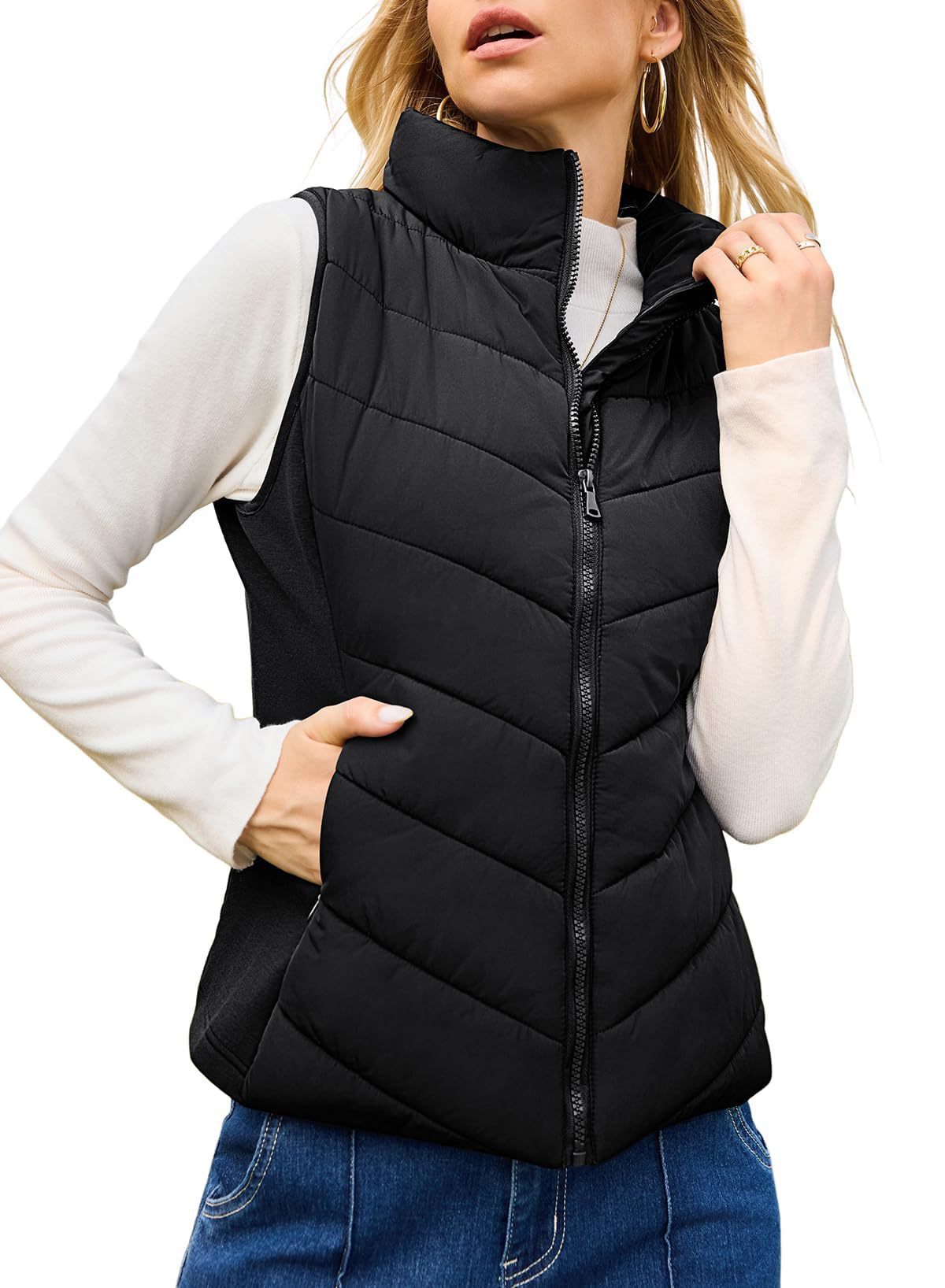 Women's Quilted Zip-Front Vest