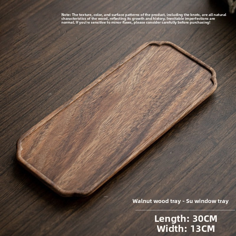 Walnut Wood Tea Tray with Pot Holder - image 9