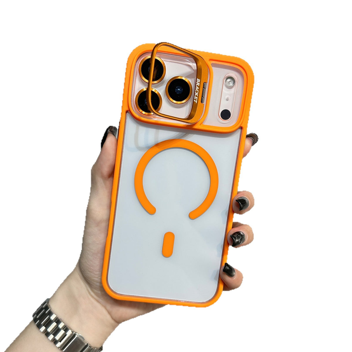 Magnetic Transparent Phone Case with Lens Holder