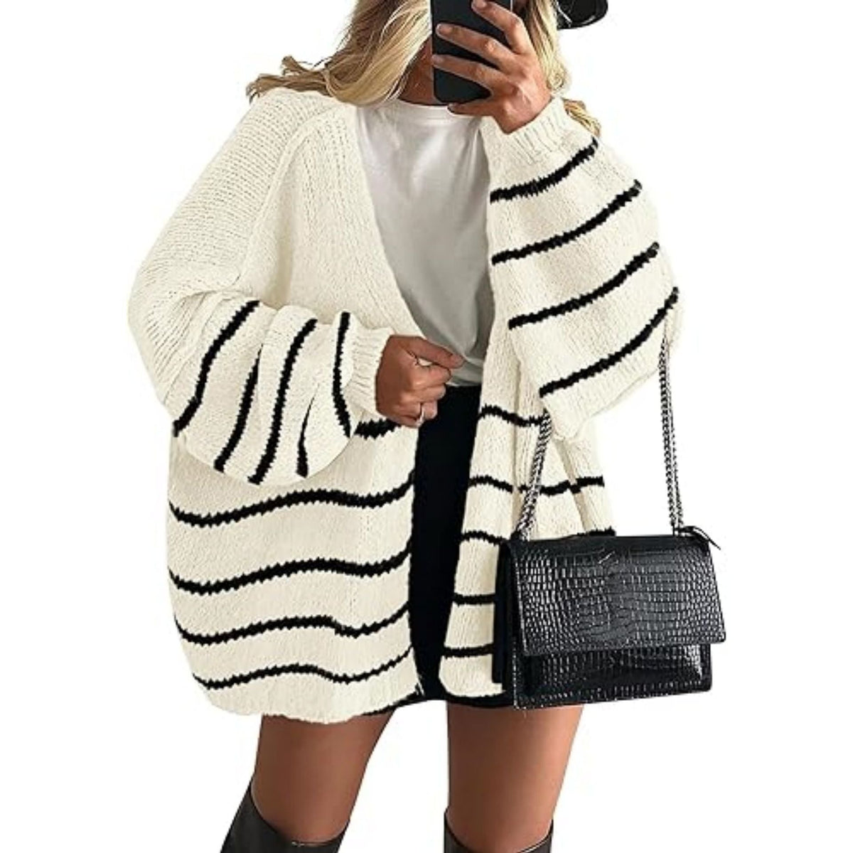 Women's Textured Long-Sleeve Open-Front Cardigan - view 43