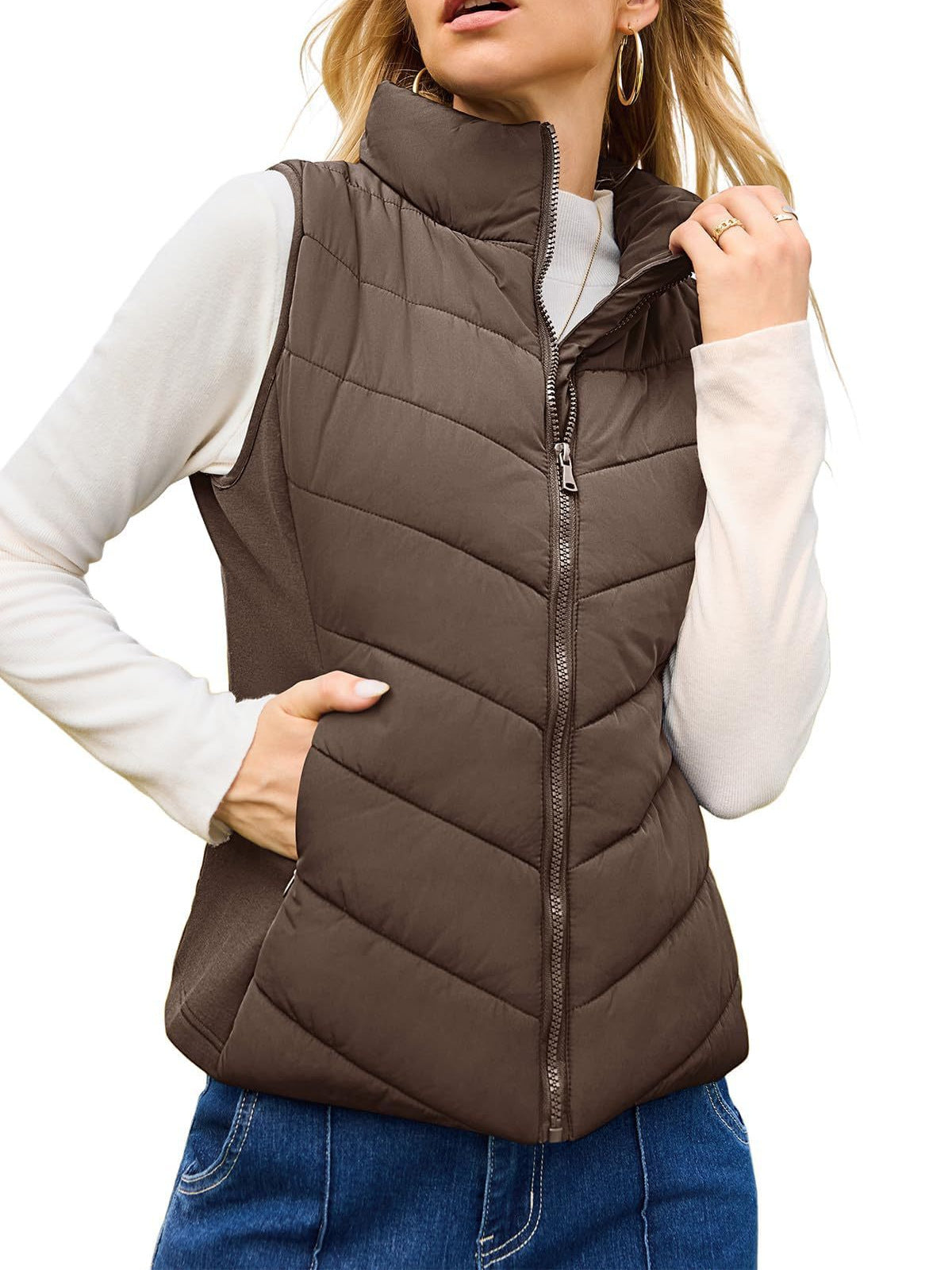 Women's Quilted Zip-Front Vest