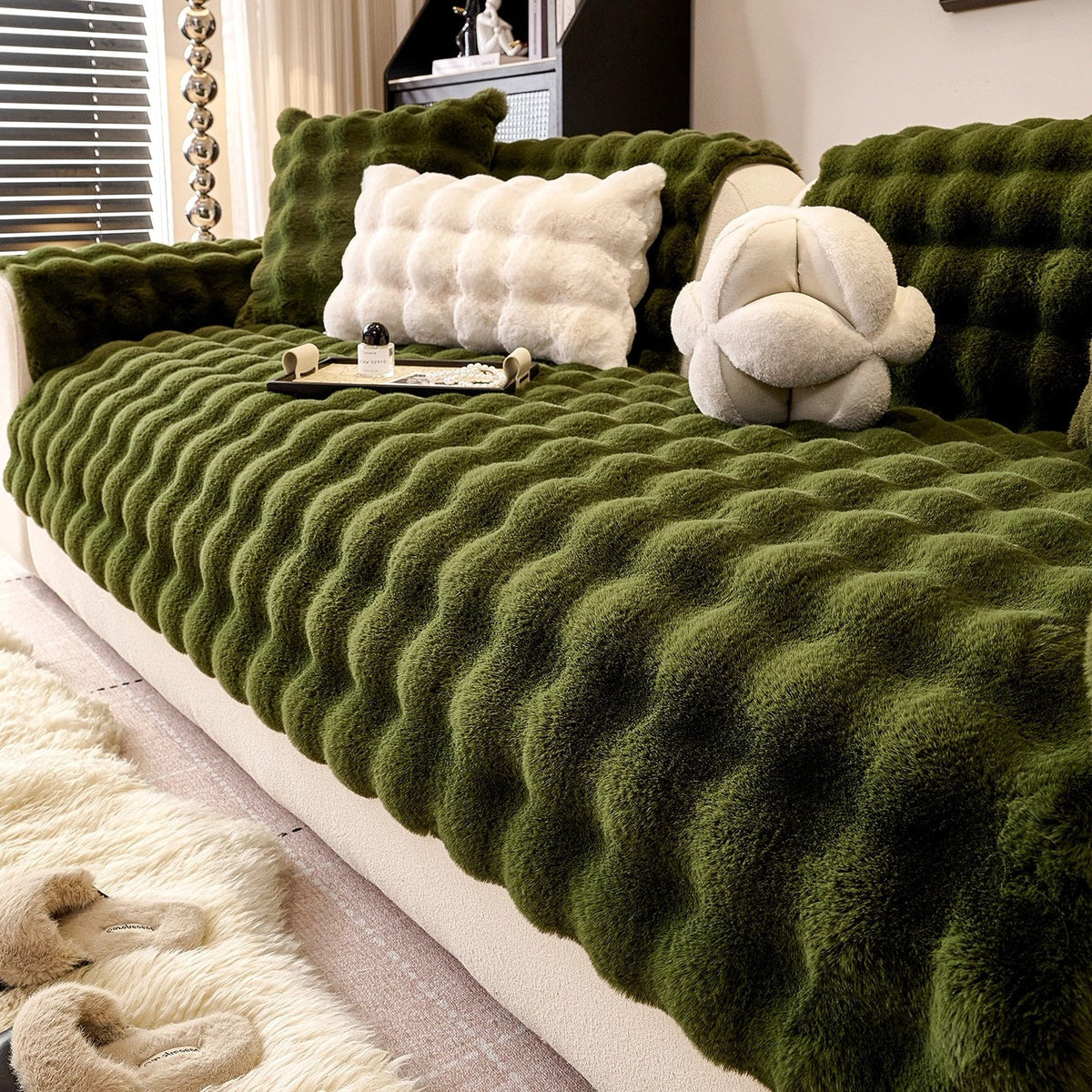 Plush Sofa Cushion Cover