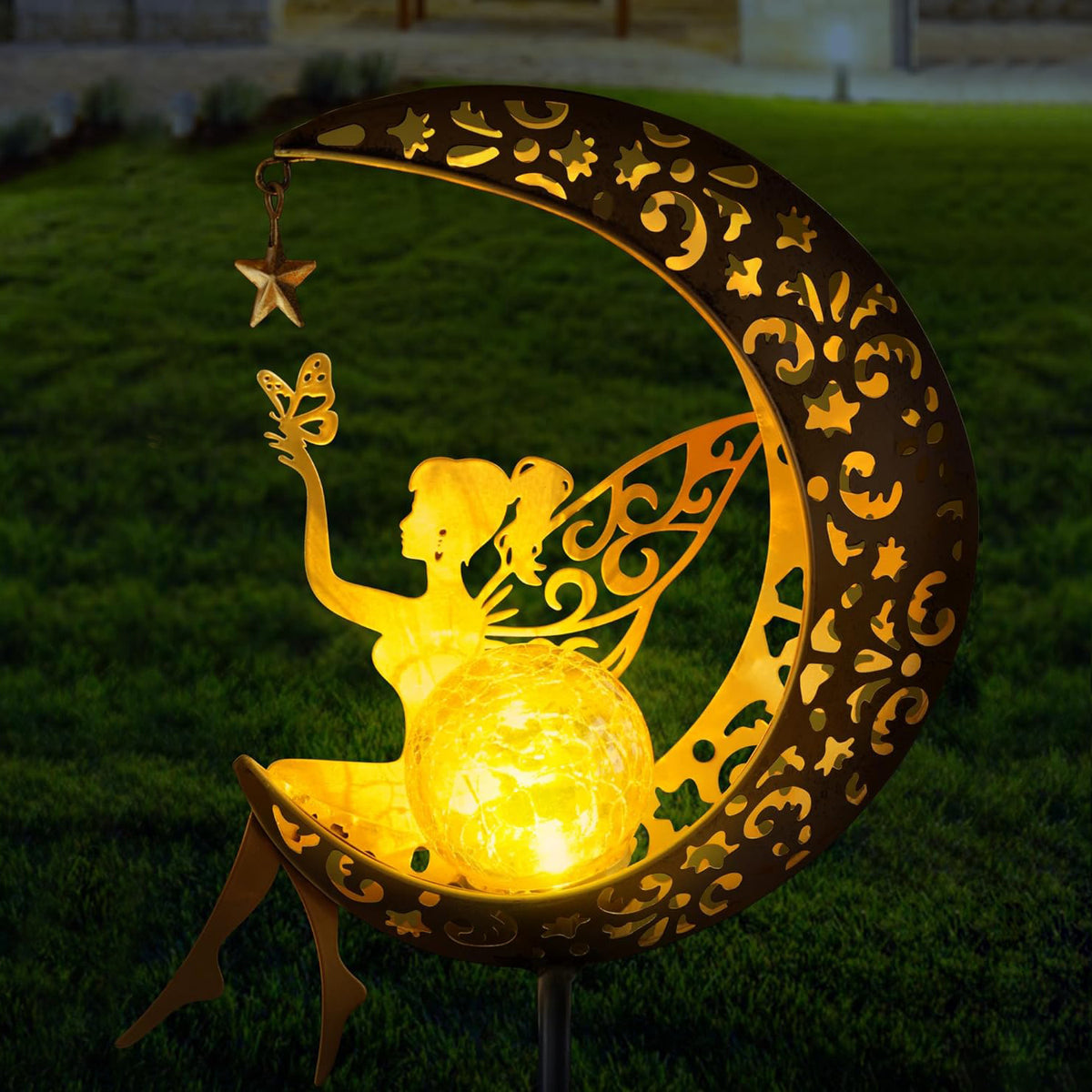 Solar Moon Fairy Garden Light