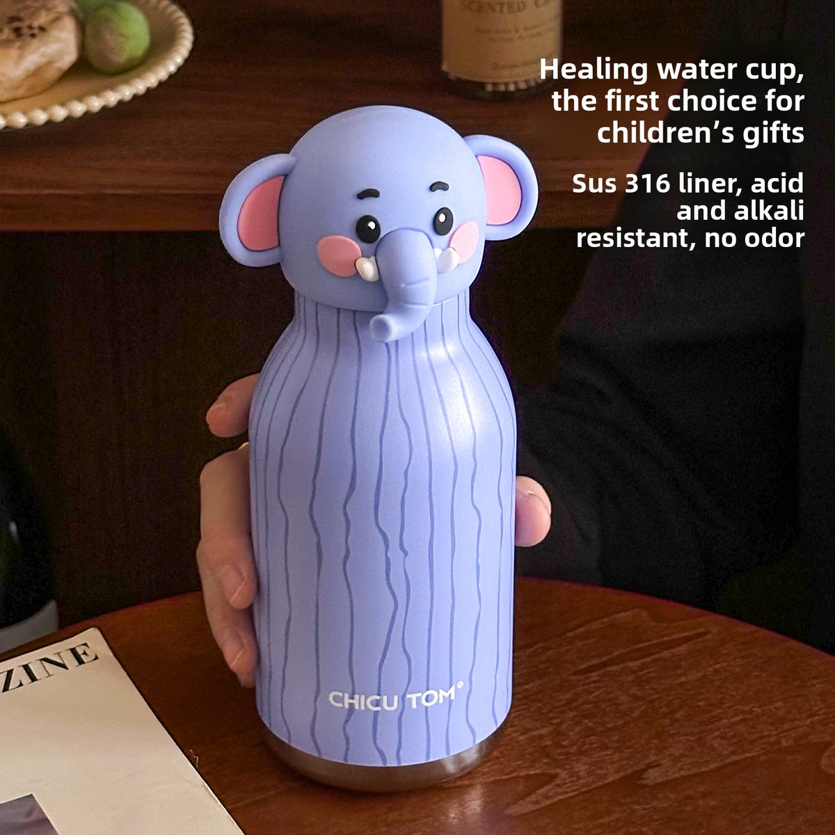 480 ml Animal Insulated Straw Cup