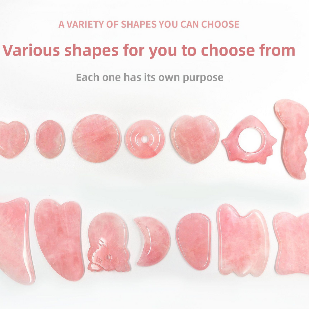 Rose Quartz Gua Sha Massage Stones