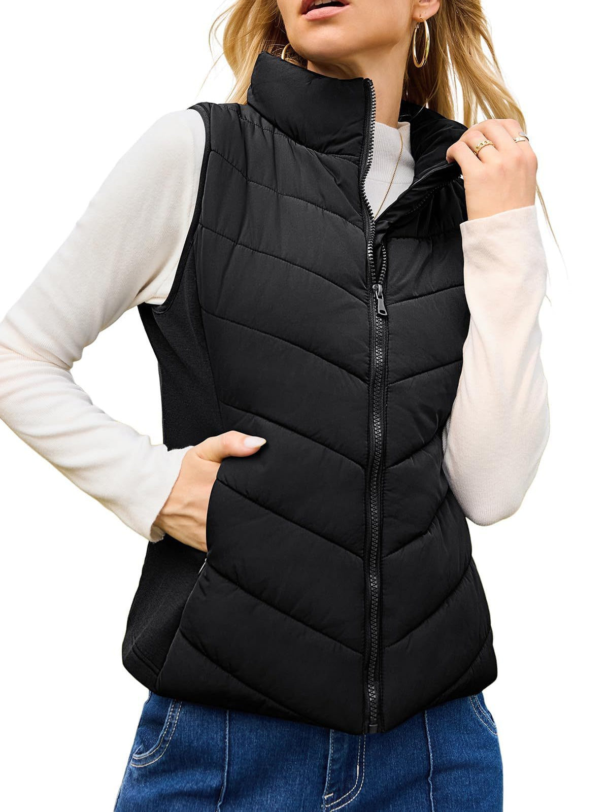 Women's Quilted Zip-Front Vest