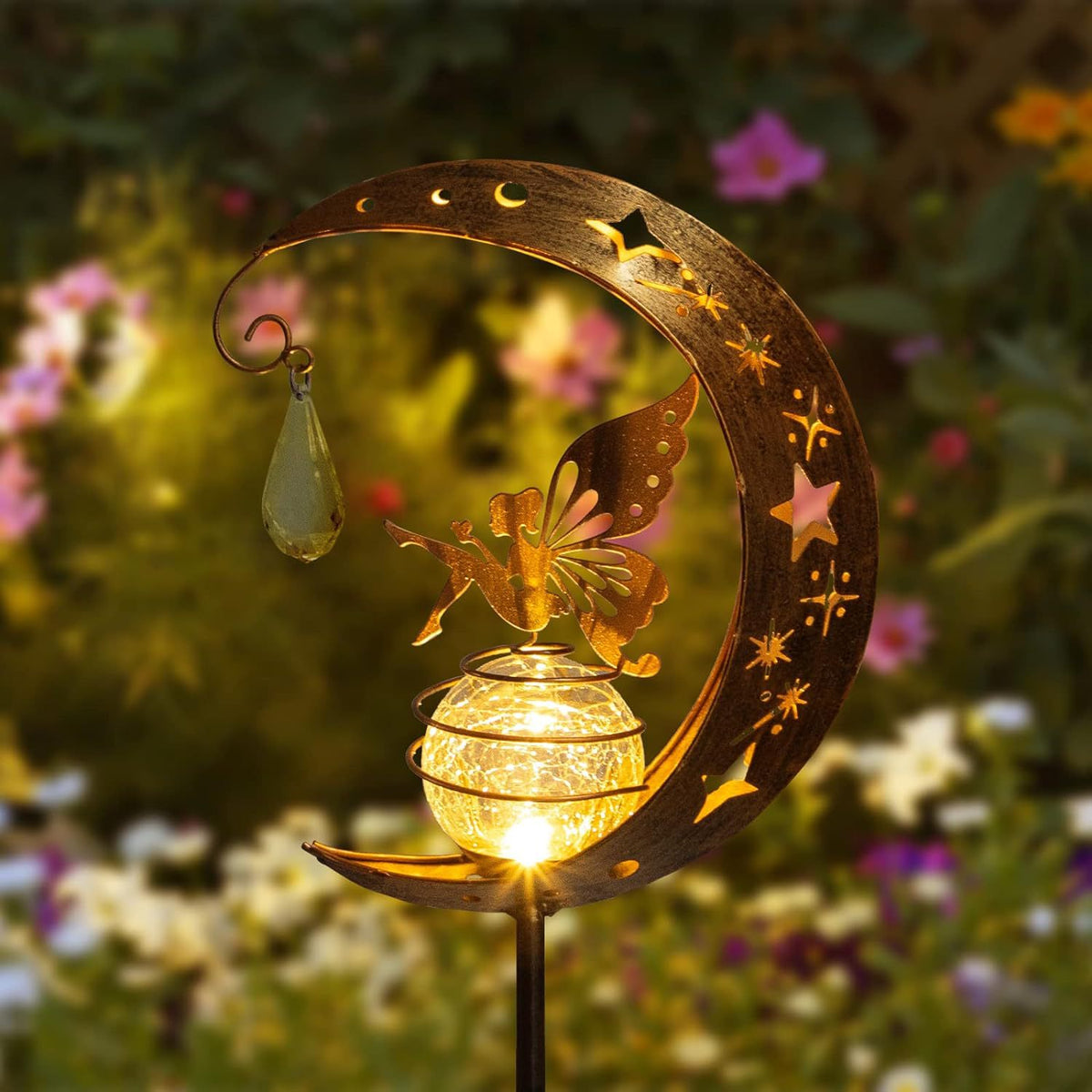 Solar Moon Fairy Garden Light