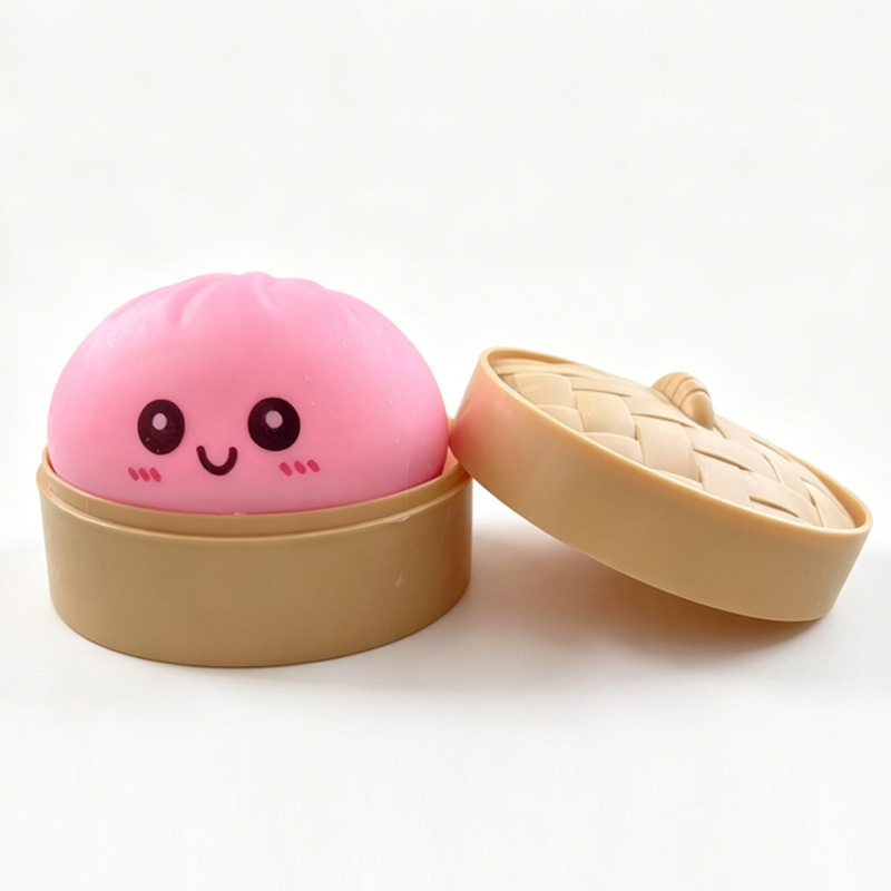 Squishy chifluță cu coșuleț de bambus
