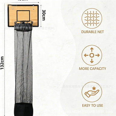 Wall-Mounted Basketball Hoop Laundry Basket