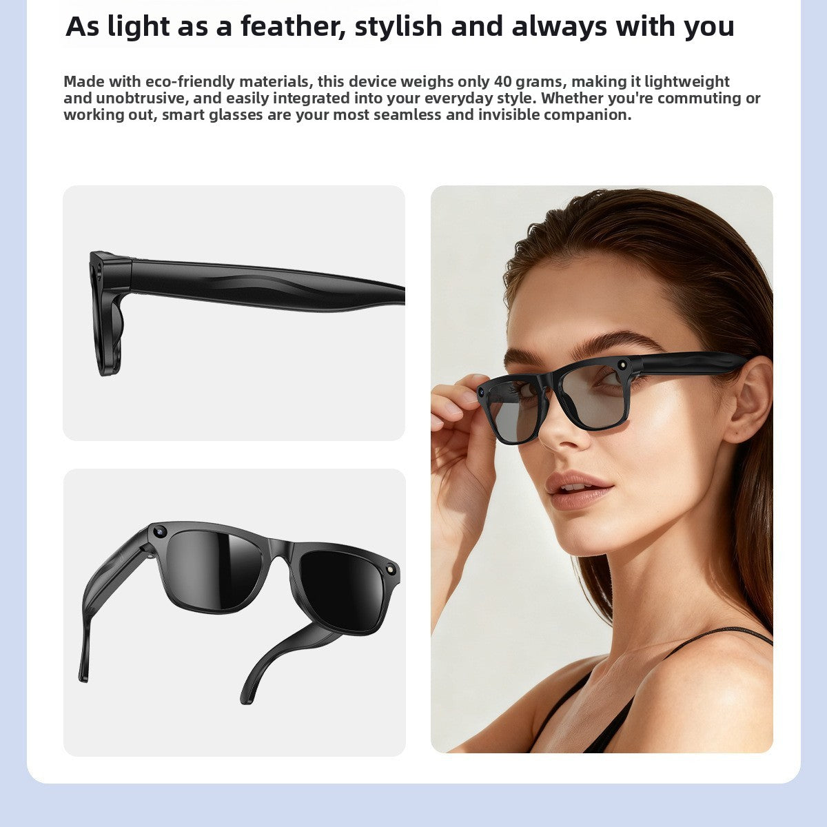 Smart AI Glasses with Camera and Translation