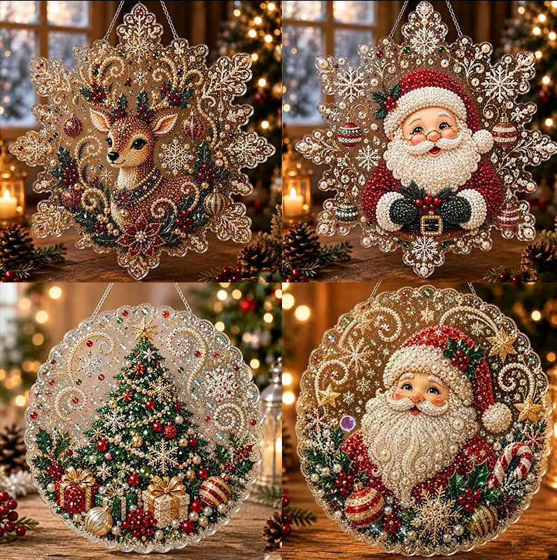 Ornament de Crăciun cu pictură cu diamante 5D