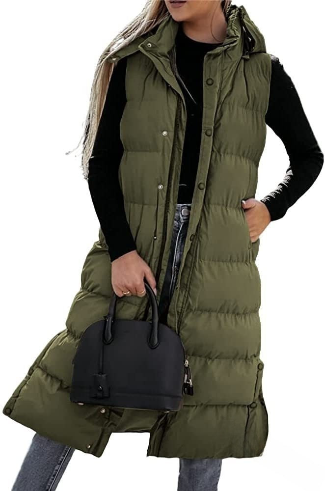 Women's Longline Hooded Padded Vest