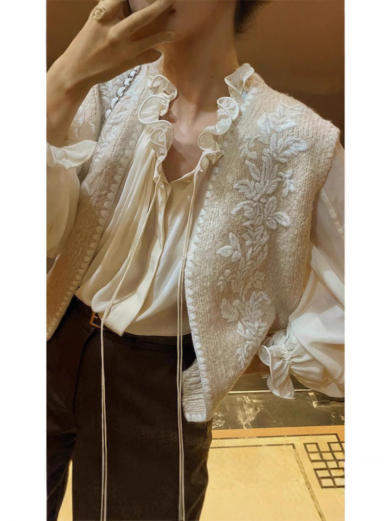 Embroidered Vest & Ruffle Shirt — Set or Separates