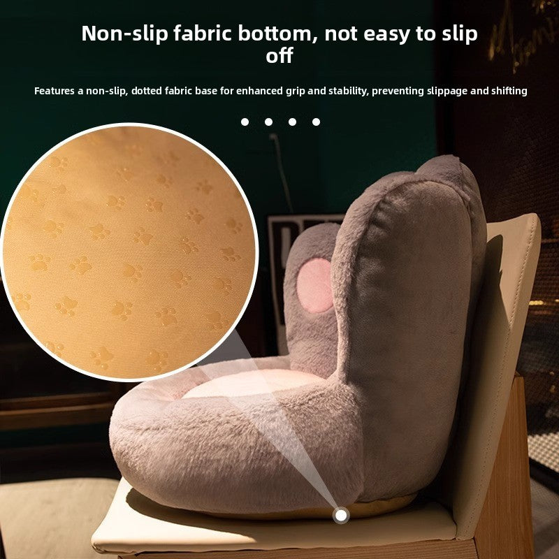 Plush Tatami Seat Cushion with Backrest