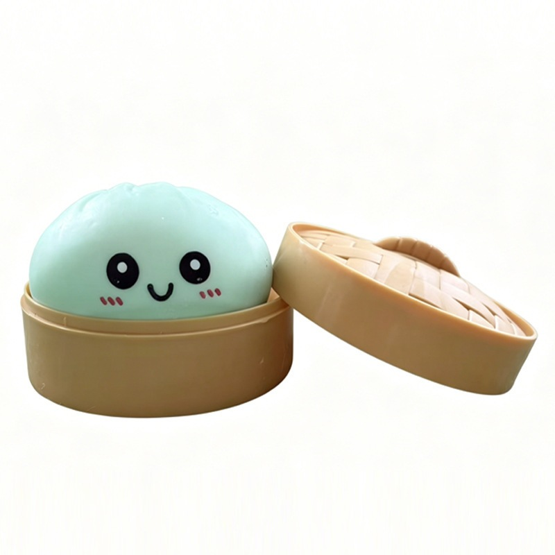 Squishy chifluță cu coșuleț de bambus