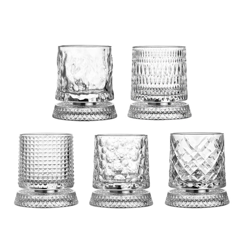 Rotating Crystal Whiskey Glass