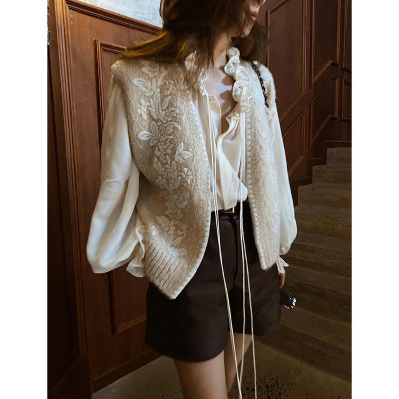Embroidered Vest & Ruffle Shirt — Set or Separates