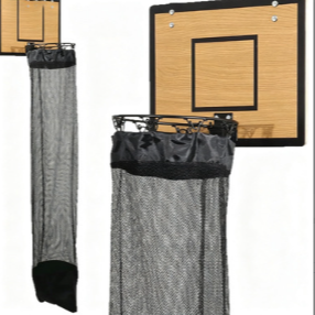 Wall-Mounted Basketball Hoop Laundry Basket