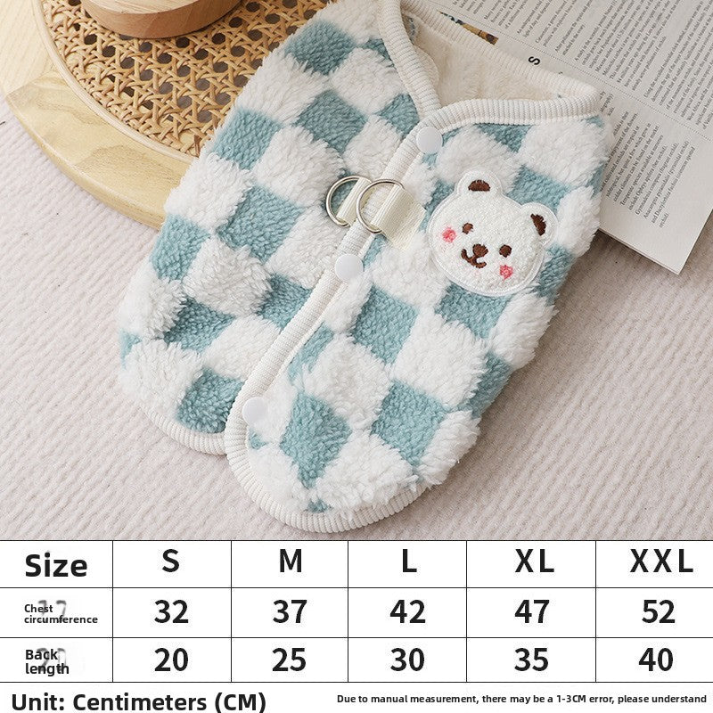 Size chart for Fleece Vest for Cats & Small Dogs