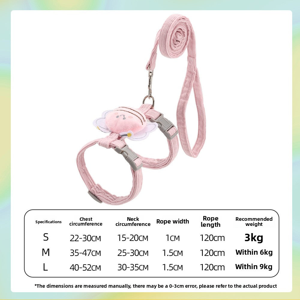 Size chart for Bee Pet Harness & Leash Set