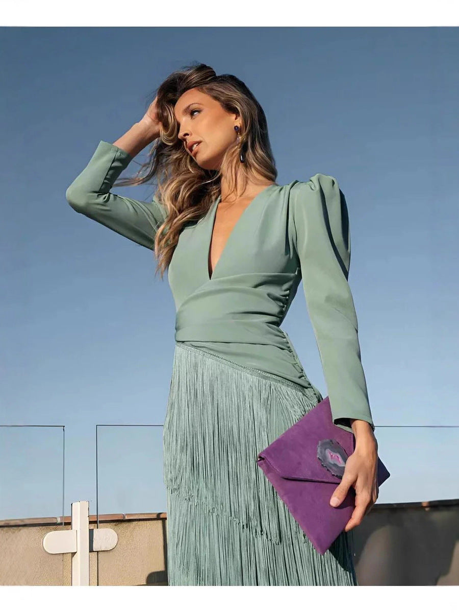 Elegant Tassel Maxi Evening Dress - product image 6