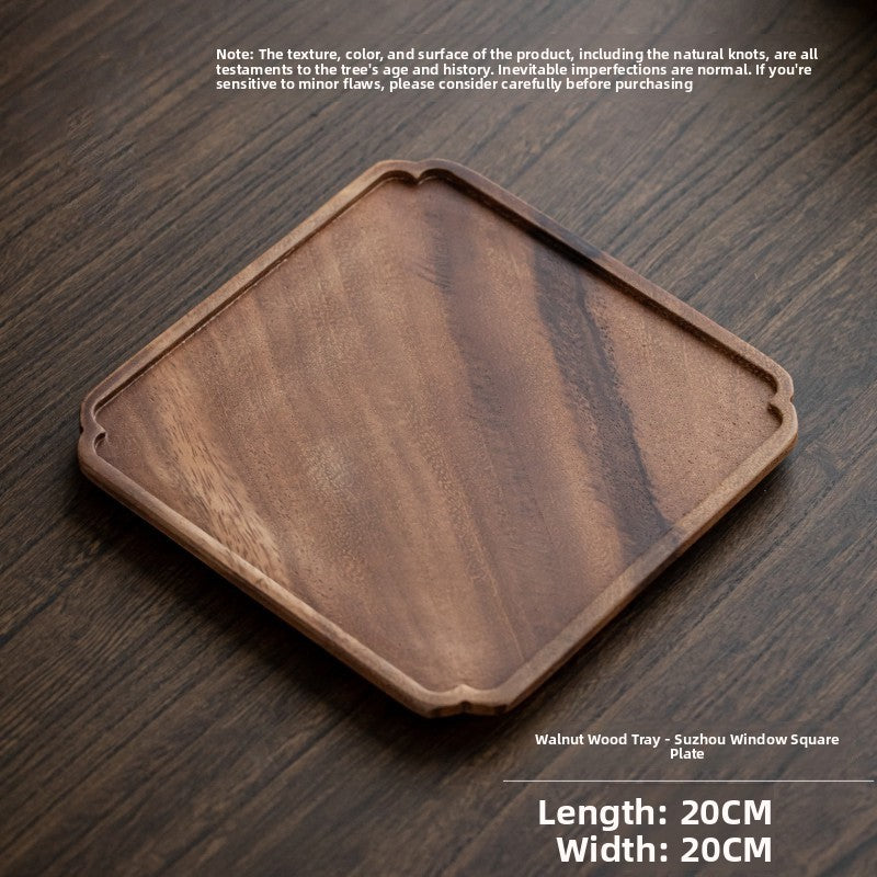 Walnut Wood Tea Tray with Pot Holder - image 8