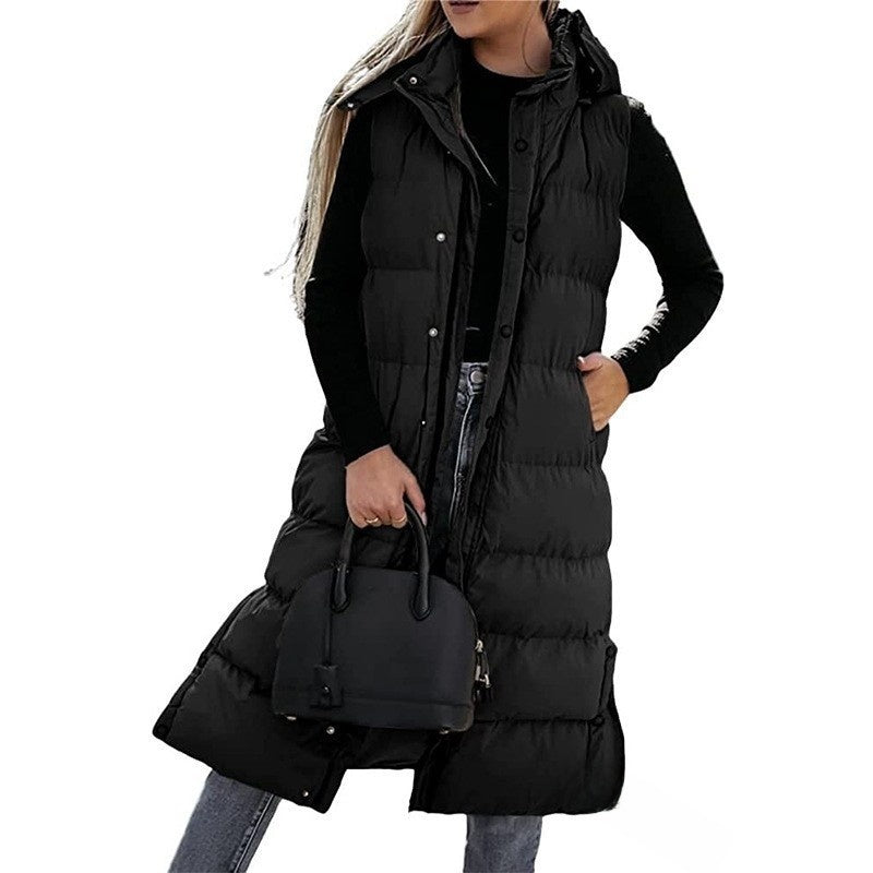 Women's Longline Hooded Padded Vest