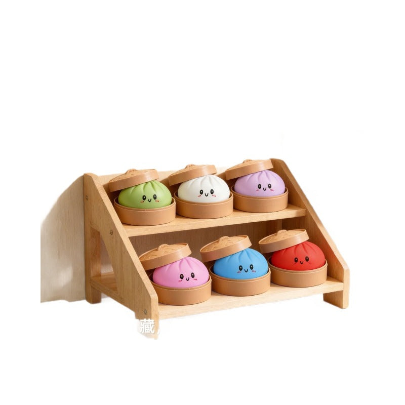 Squishy chifluță cu coșuleț de bambus